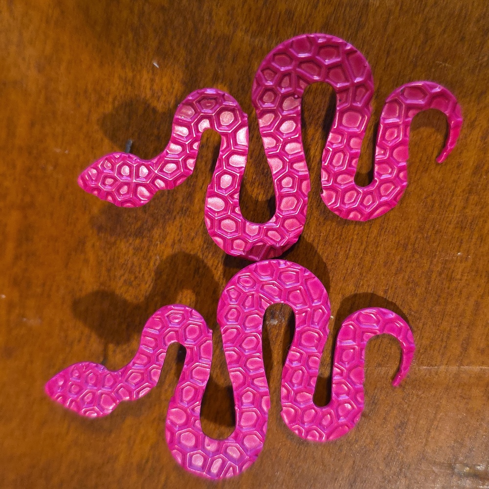 Hot Pink Metal Stud Earrings